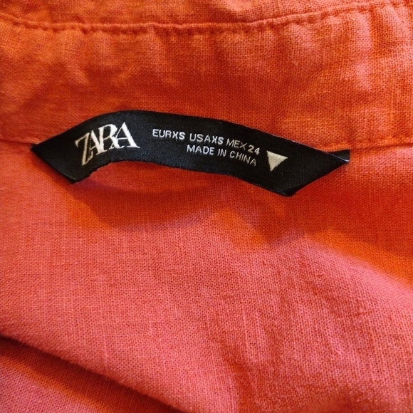 Zara - Salmon Button Front Shirt - Picture 10 of 12